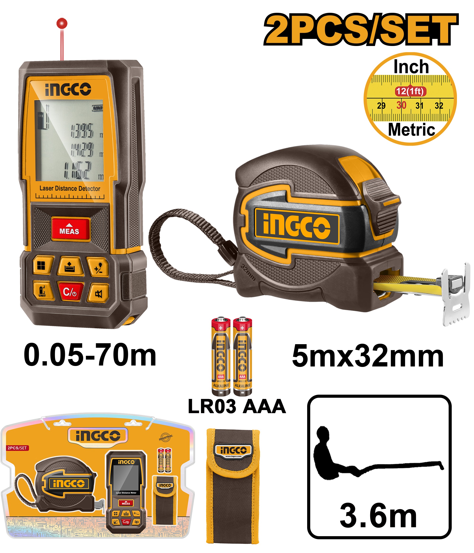 Laser Distance Detector Combo Kit