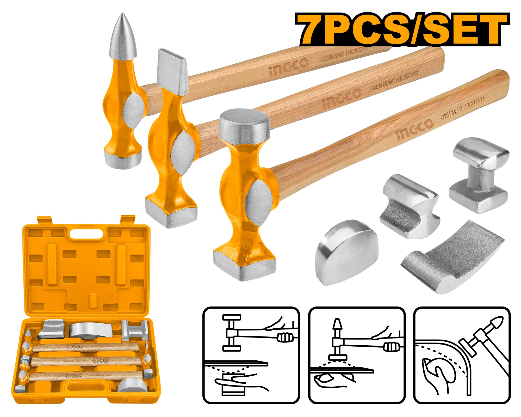 7 Pcs Body And Fender Hammer Set