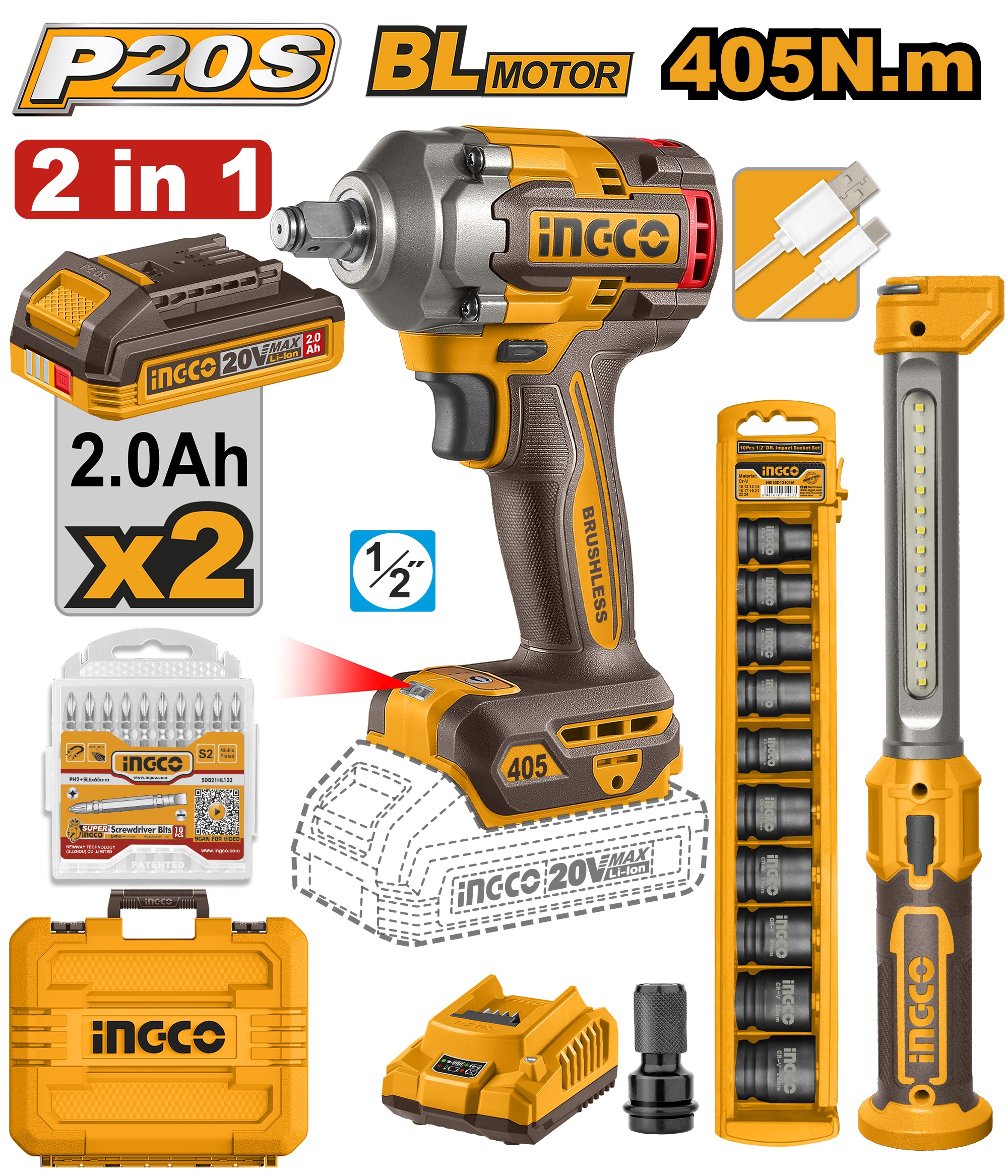Cordless 2 Pcs Combo Kit