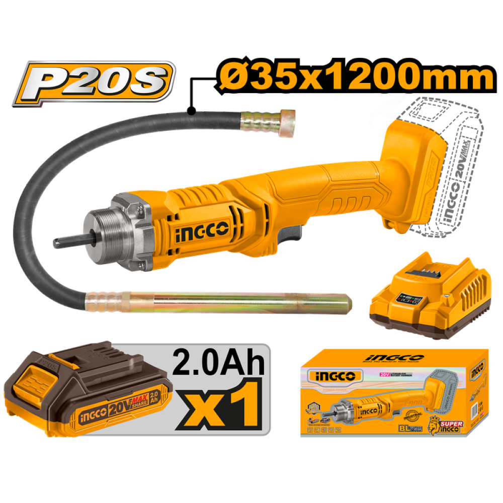 Lithium-Ion Concrete Vibrator