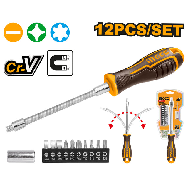 12 Pcs Flexible Shaft Screwdriver Set