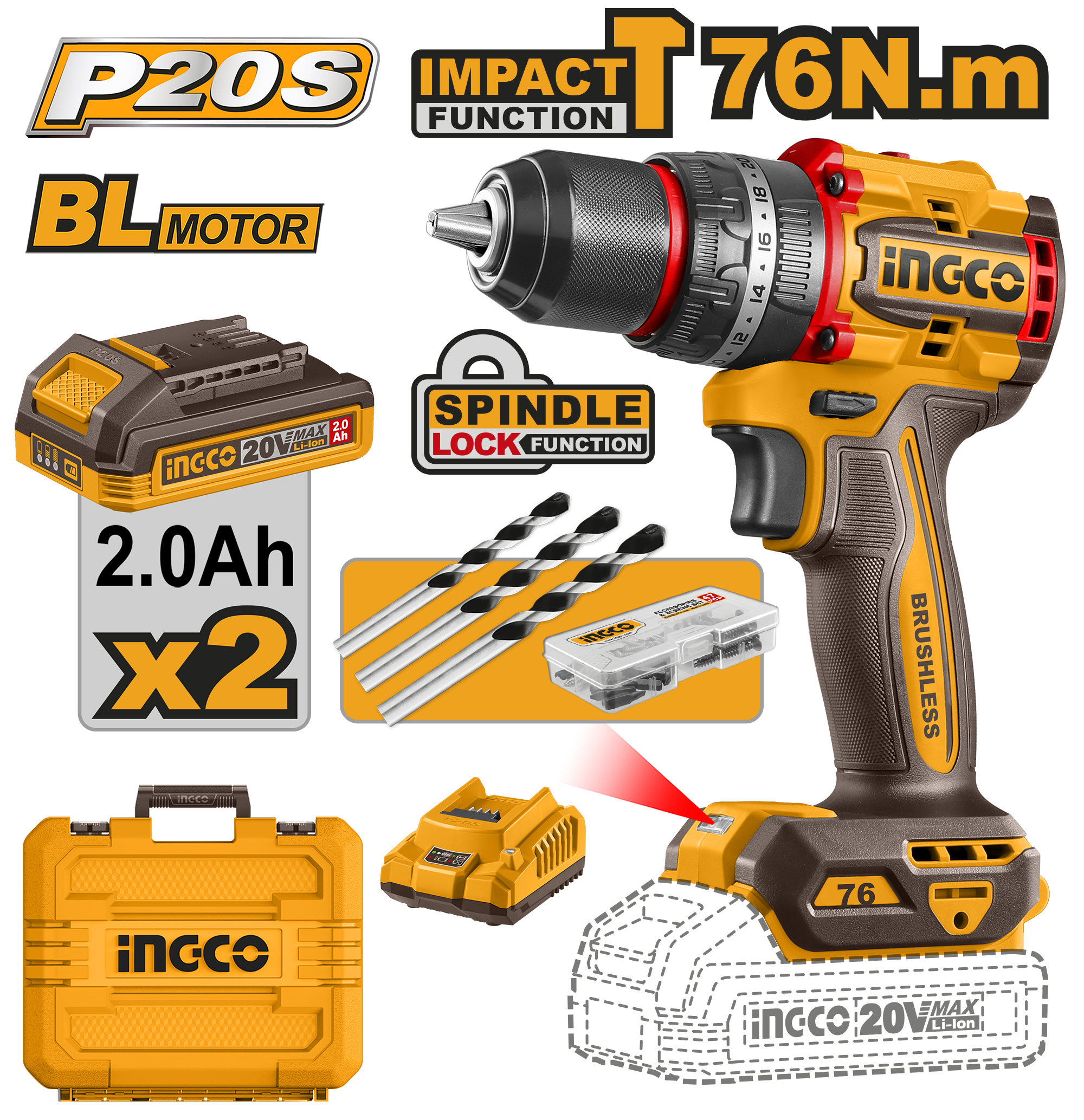 Compact Brushless Cordless Impact Drill