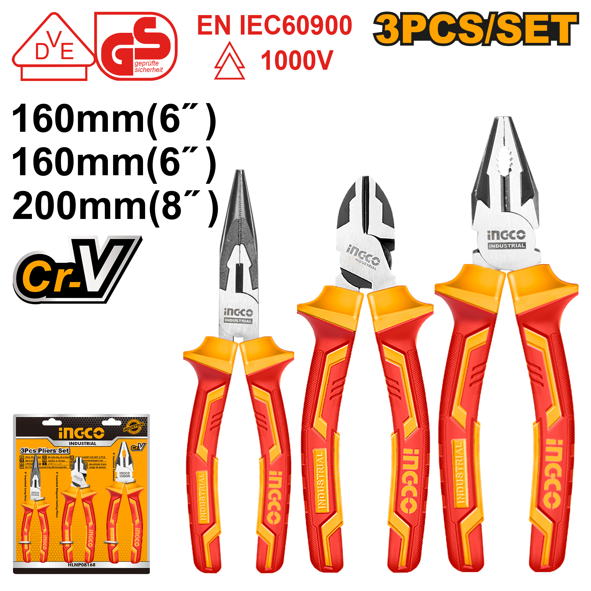 3 Pcs Insulated Plie Set