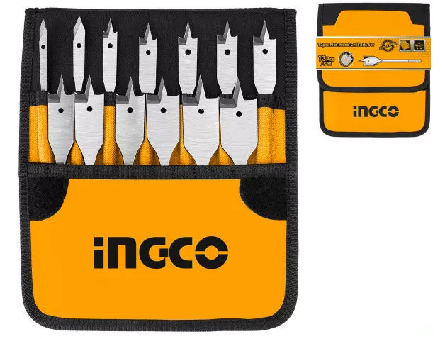 13 Pcs Flat Wood Drill Bits Set
