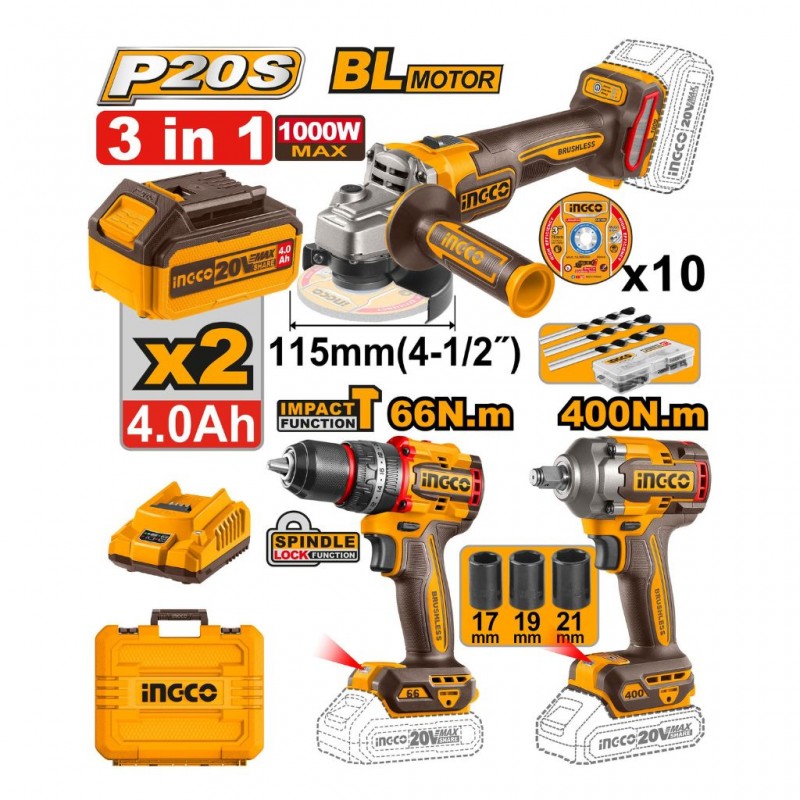 Cordless 3 Pcs Combo Kit