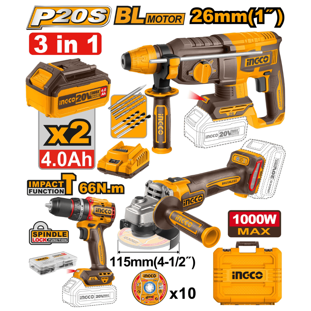 Cordless 3 Pcs Combo Kit