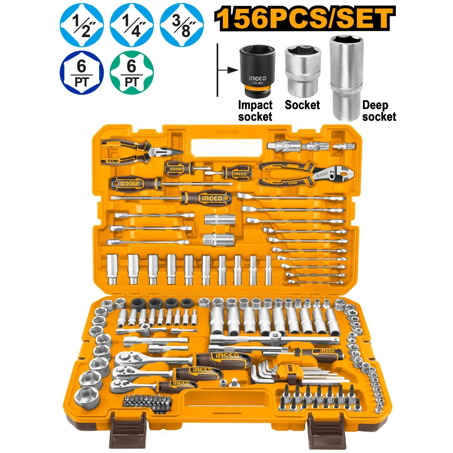 156 Pcs Combination Tools Set