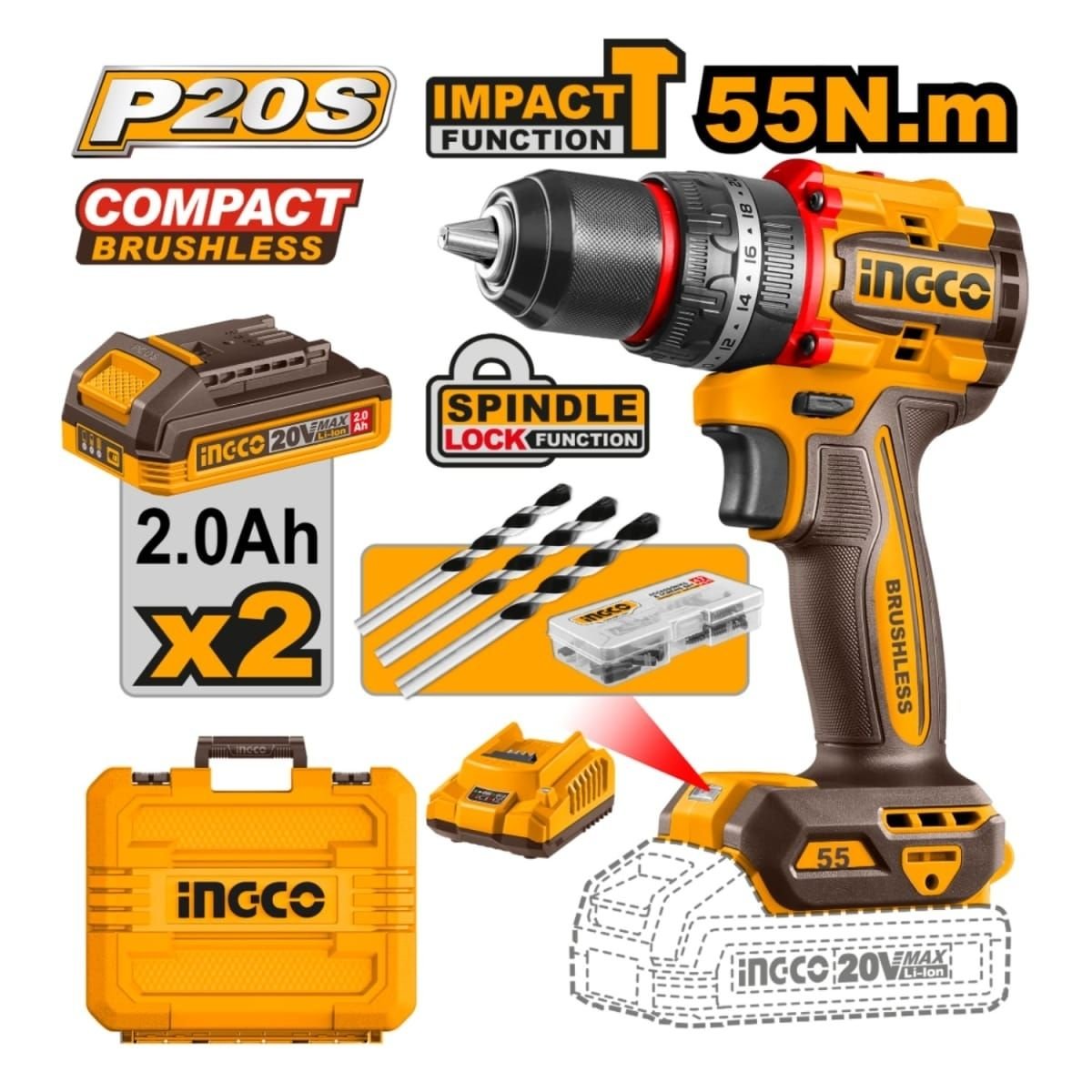 Compact Brushless Cordless Impact Drill