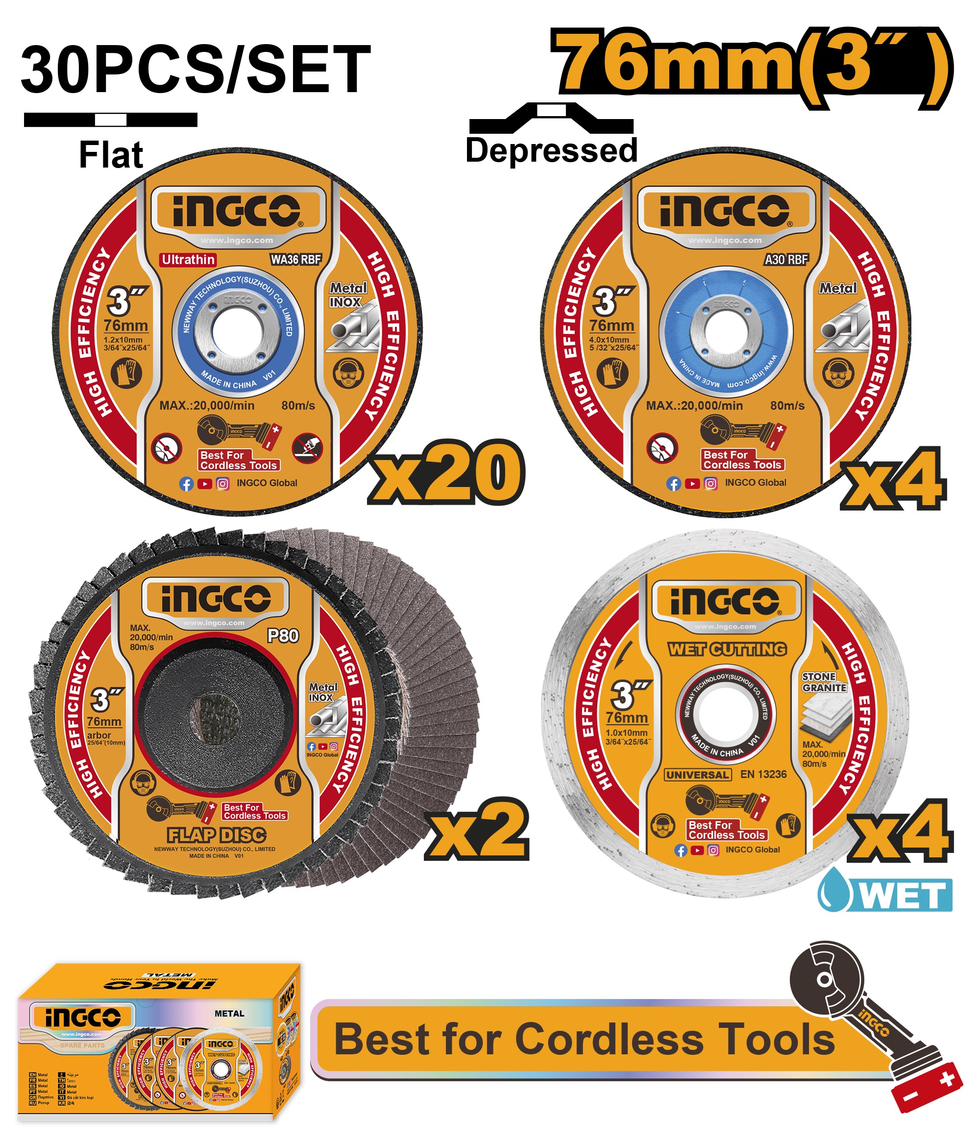 Cutting And Grinding Disc Set