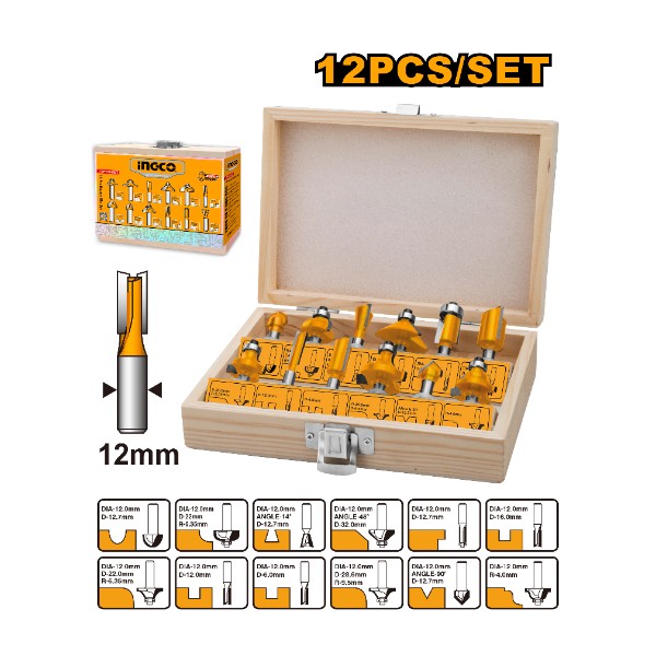 12 Pcs Router Bits Set(12Mm)