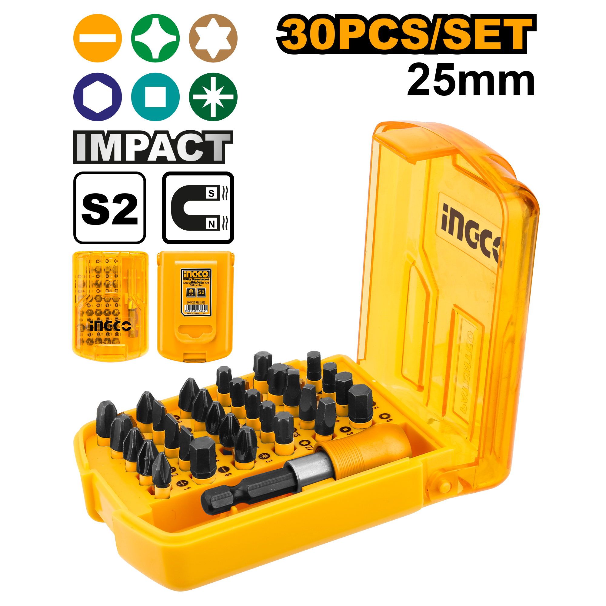 30 Pcs 25Mm Impact Screwdriver Bits Set