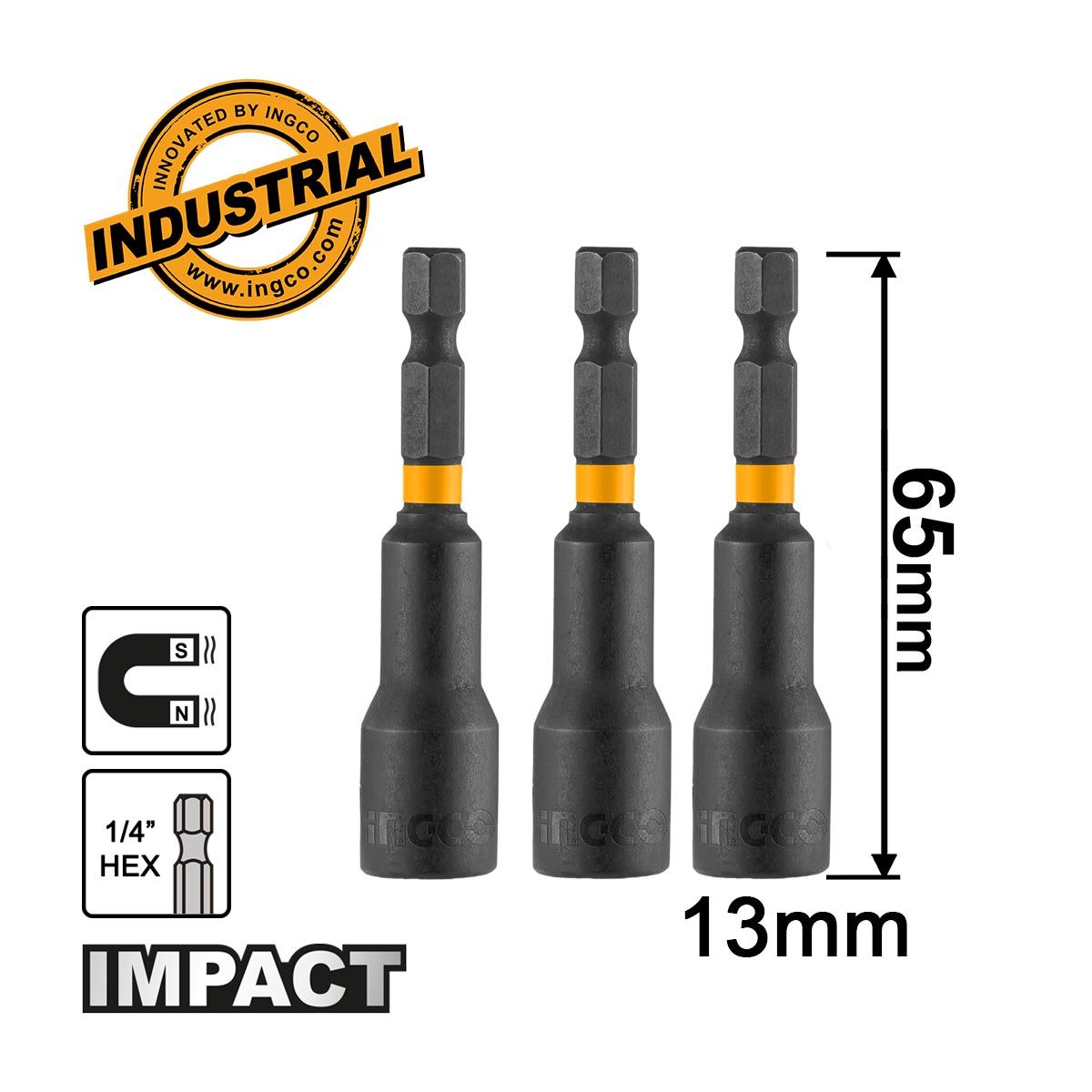 4 Pcs Impact Magnetic Nut Set