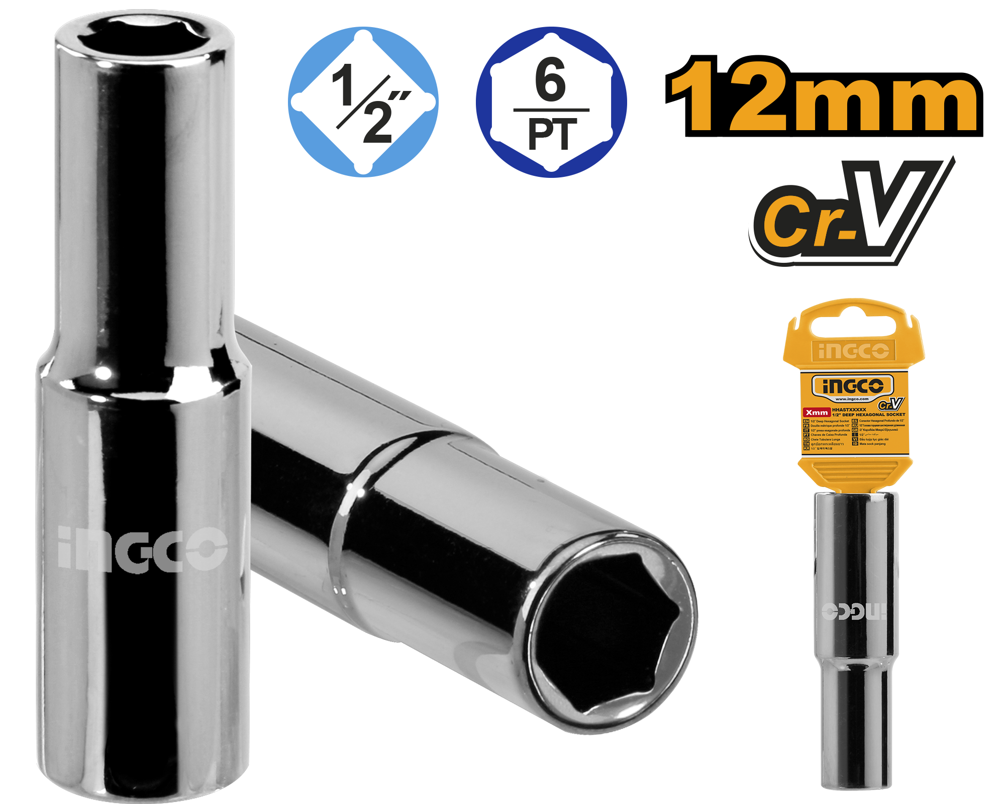 1/2" Deep Hexagonal Socket