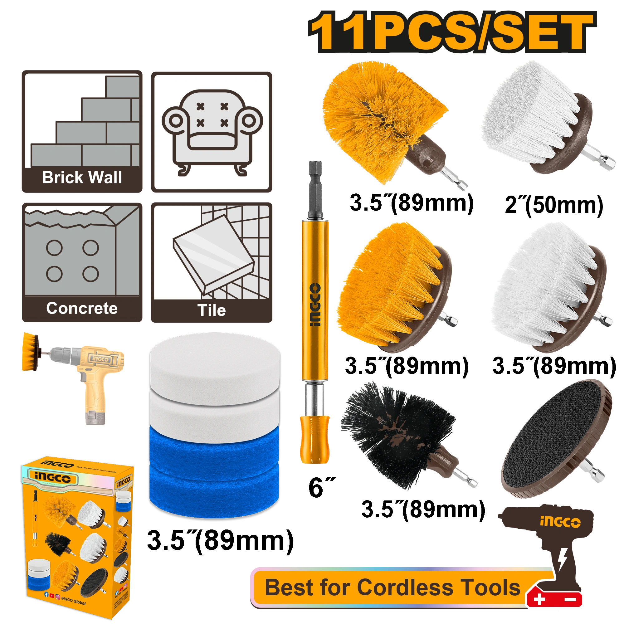 11 Pcs Cleaning Brush Set