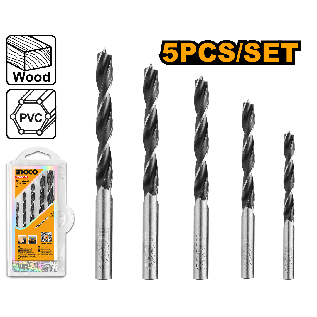 5 Pcs Wood Drill Bits Set